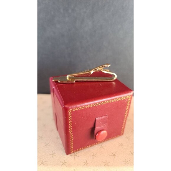 Dante Gold Tone Tie Bar with Black Glass Accent Vintage - Picture 3 of 10